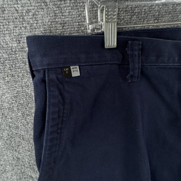 Carhartt FR CAT 2 Canvas Twill Pants Men 42x32 Navy Blue Work Fire Resistant - Picture 9 of 16